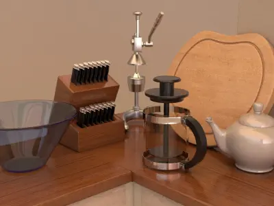 laos Kitchen Props Set 01 3D model