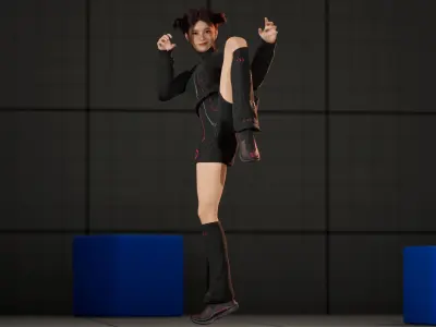 High Quality 3D Female Model Ready for Your Game  UE55 Low-poly 3D model