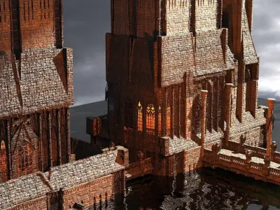 Snake Cult Cathedral Kit bash 4 3D model