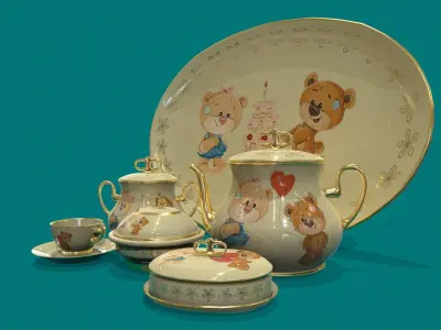 Porcelain Tea set-7 3D model