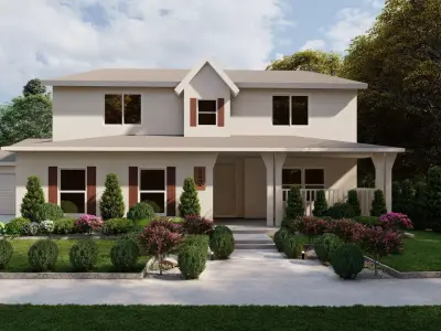 3D Exterior Scene 3D model design garden and landscape 3D model 28