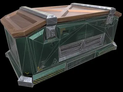 Scifi Crate Openable Door Low-poly 3D model