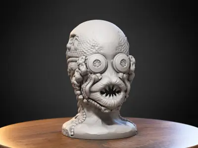 Skull robot dragon Headphone Stand Cyborg skull dragon  3D print model