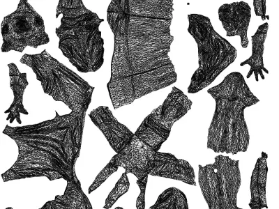 Basics0390 - A set containing 5 models of female adults walking 3D model