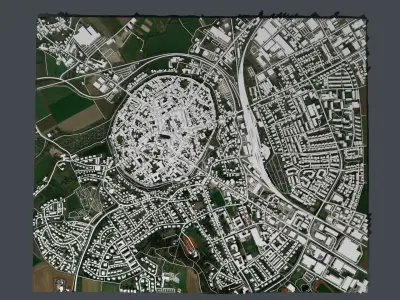 Cityscape Noerdlingen Germany 3D model