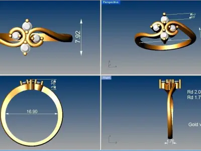 Light weight ring model  3D print model 3