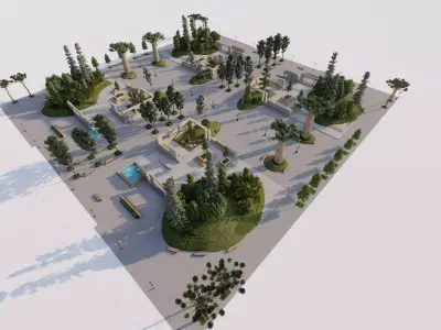 public park-Private Park Landscape 3D model
