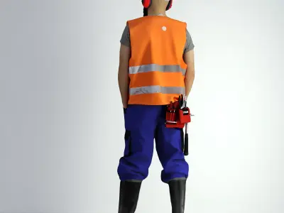 3D Scan Man Worker Safety 018 3D model