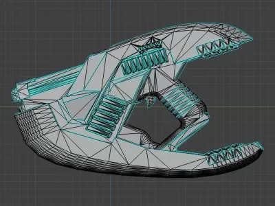 Sci-fi gun Alien Low-poly 3D model