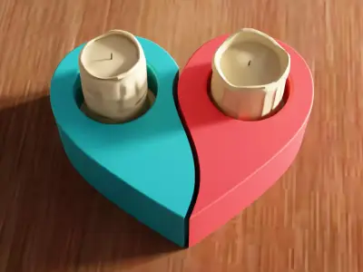 Heart Shape Tea Light Holder - 283 3D print model