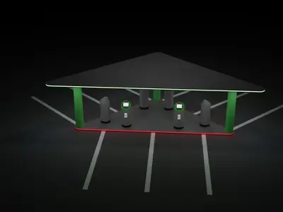 Charging station Low-poly 3D model order