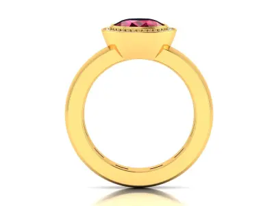 Solitaire Engagement Wedding Oval Stone Ring 3D print model