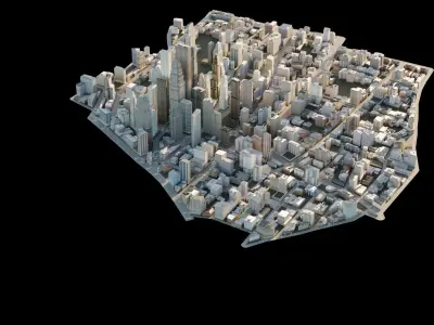 Modular Big City Low-poly 3D model