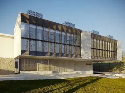 Exterior HDRI sunset golden hour Cinema4D Corona scene 3D model