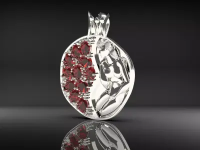 Pomegranate pendant 3D print model
