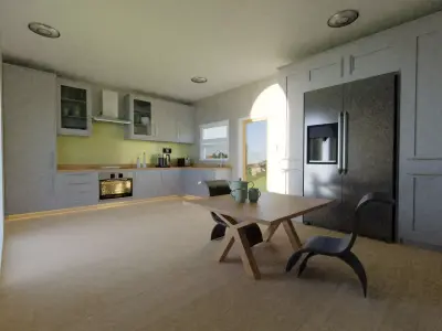 Kitchen with table and chairs 3D model