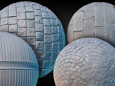 Ultra HQ Paving Seamless Sculpt Zbrush brushes and Alphas Vol1 3D model