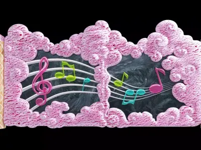 gate to heaven icecream whipped cream and clouds ice cream Low-poly 3D model