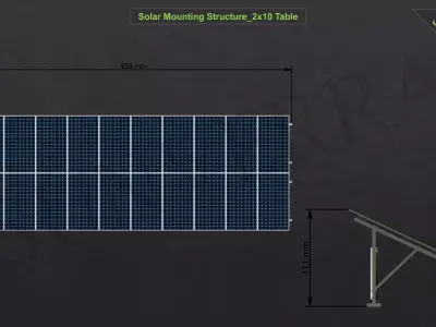 3D Printing-Solar Mounting Structure 2x10 Table 3D print model