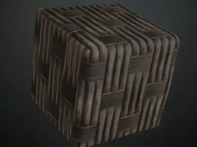 Dark Brown Basketweave Wood PBR Seamless Texture