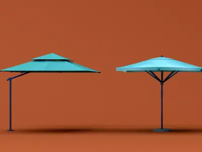 patio umbrella 02 3D model