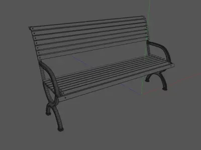 Street Bench 3D model 4