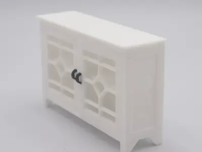 Kitchen living room cabinet with functional door  3D print model