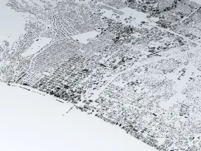 Santa Monica Streets and Buildings 3D model