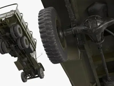  GMC CCKW-353 Military Truck with Open Cargo Frame Green Vintage 