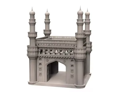 Charminar 3D model hyderabad gate 3D print model