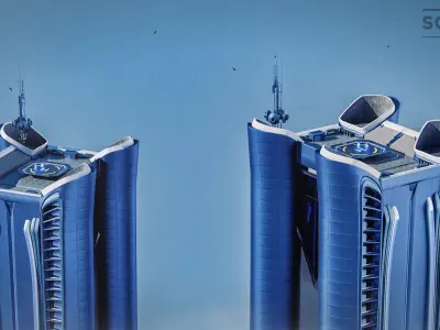 Futuristic Sci-Fi Skyscraper  Building 3D model