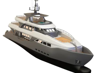 Super Yacht  Without Furniture 3D model