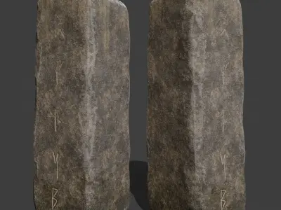 Rock Monolith Low-poly 3D model