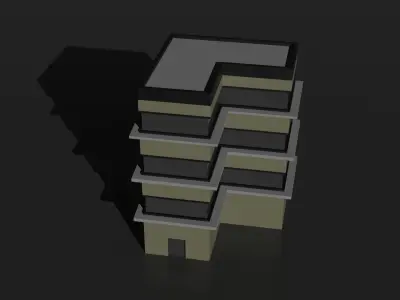 Buildings Bundle Asset Game Ready Low-poly 3D model