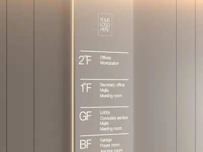 Signage Design 3D Model Interior Scene Low-poly 3D model