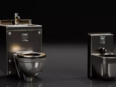  Prison Cell Props 10 Game Ready  Low-poly 3D model