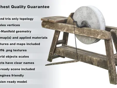 X8 Medieval Wooden Assets Package PBR Low-poly 3D model