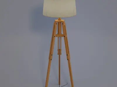 Tripod floor lamp Low-poly 3D model