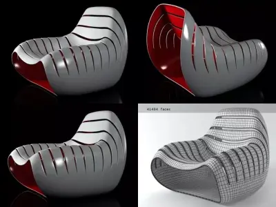 Snug futurist chair - renderings Free 3D model