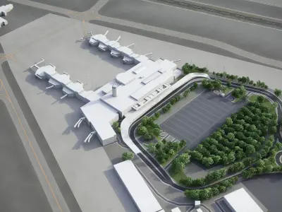 Beirut - Rafic Hariri International Airport - BEY Low-poly 3D model