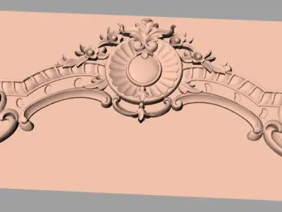 Furniture decorative flower 3D STL model for CNC carving E052 3D model