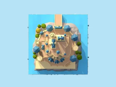 Cartoon Low Poly Disney Castle  Low-poly 3D model