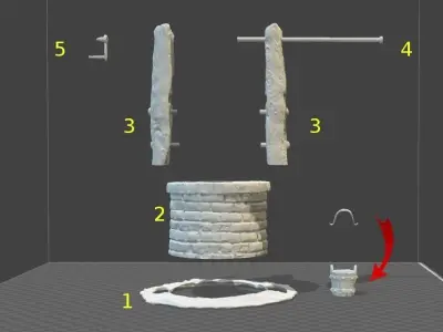 Ancient water well  3D print model
