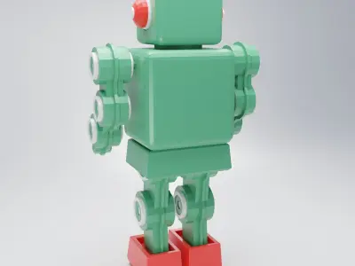 Vintage tin robot RTR-1019 model Low-poly 3D model