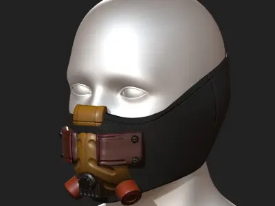 Gas mask respirator scifi futuristic 3d  Low-poly 3D model