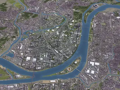 Pyongyang - 3D City Model Low-poly 3D model