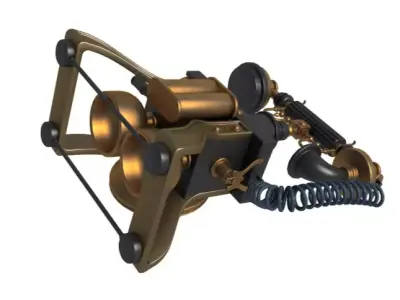 Vintage Corded Telephone 3D model