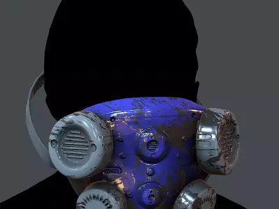 Gas mask helmet 3d model scifi Low-poly 3D model Low-poly Low-poly 3D model get