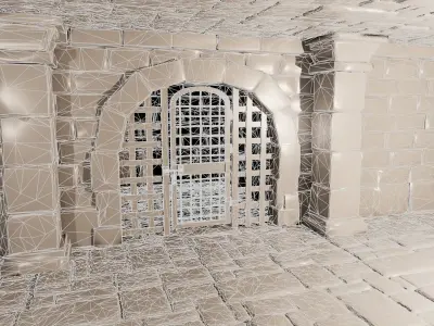 Modular Dungeon Set Low-poly 3D model