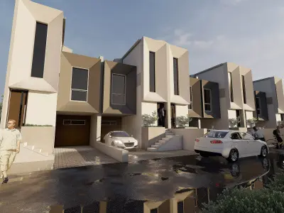 Modern House Design 5 5x17m 2 Floors Sketchup only 3D model